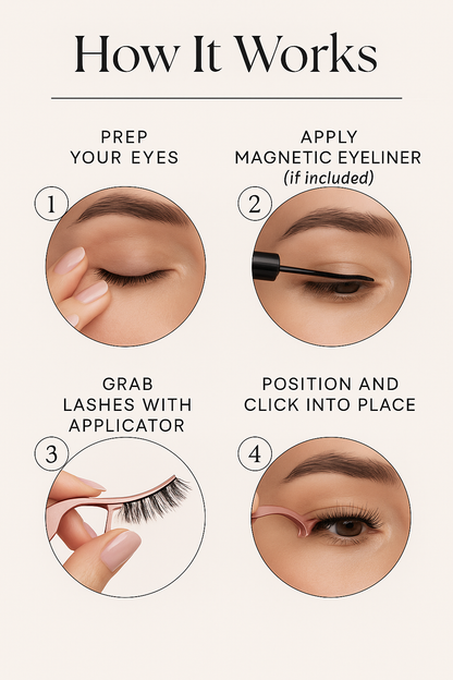 Lashéa™ – Reusable Magnetic Lashes with Applicator